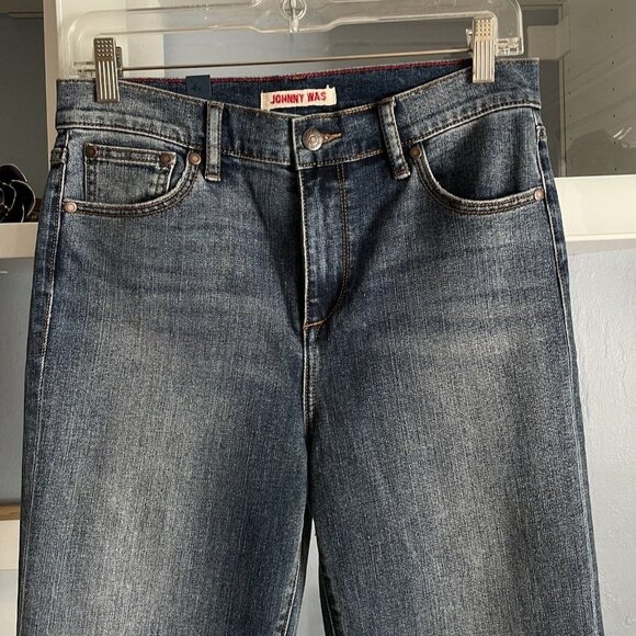 Johnny Was The Cropped Skinny Ankle Denim Jeans Raw Step Hem - Picture 6 of 11